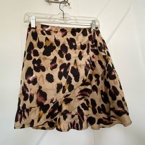 Animal print skirt with tie